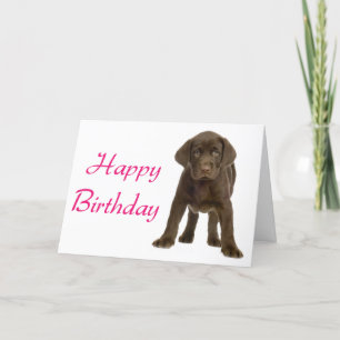 Cartão Happy Birthday Labrador Retriever Puppy Dog Card