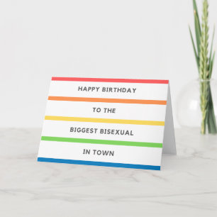 Cartão Happy Birthday LGBT Bisexual card - Rainbow