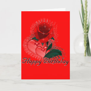 Cartão Happy Birthday Love Roses Greeting Card