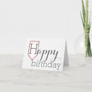 Cartão Happy Birthday   Mixed Font Grey Circle Stationary