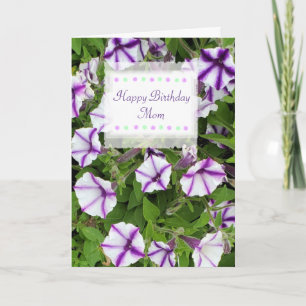 Cartão Happy Birthday Mom Custom Card Pretty Flowers