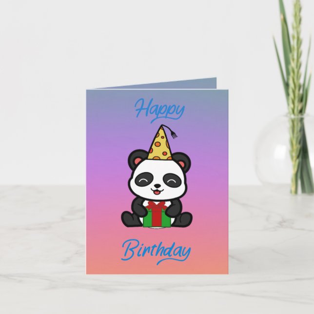 Cartão ‘Happy birthday’ panda verjaardags (Frente)