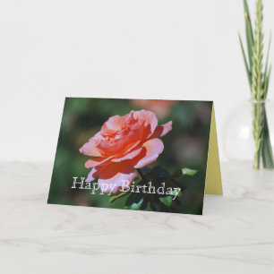 Cartão Happy Birthday Peach Rose Card
