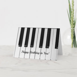 Cartão Happy birthday piano keys music card