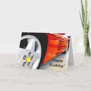 Cartão Happy Birthday Red Sports Car greeting card