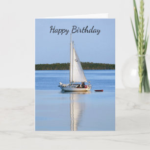 Cartão Happy Birthday Side by Side Sailboats