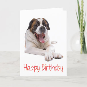 Cartão Happy Birthday St Bernard Puppy Dog Greeting Card
