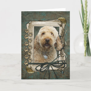Cartão Happy Birthday - Stone Paws - GoldenDoodle