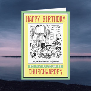 Cartão Happy Birthday to a Churchwarden or Church Worker