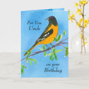Cartão Happy Birthday Uncle Baltimore Oriole Bird