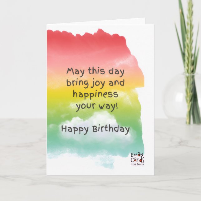 Cartão Happy Birthday Wishes Card (Frente)