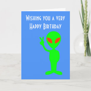 Cartão Happy Birthday with martian alien