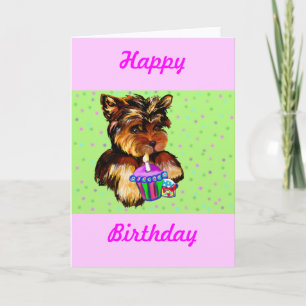 CARTÃO HAPPY BIRTHDAY YORKIE POO