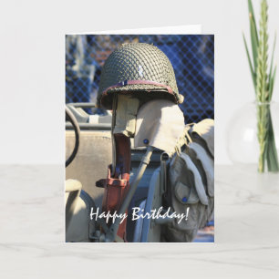 Cartão Happy Bithday Military Helmet greeting card