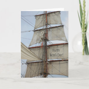 Cartão Happy Boss's Day Tall Ship