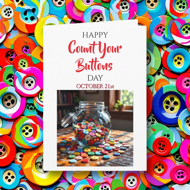 Cartão Happy Count Your Buttons Day | October 21st (Criador carregado)