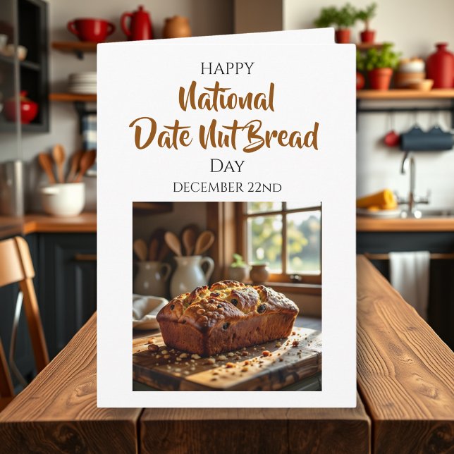 Cartão Happy Date Nut Bread Day | December 22nd (Criador carregado)