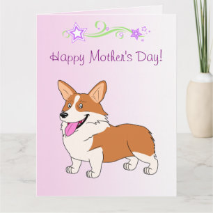 Cartão Happy Dia de as mães Welsh Corgi