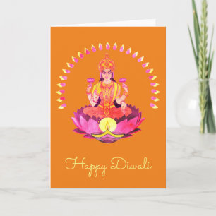 Cartão Happy Diwali - Deepalavi Lakshmi Goddese 1