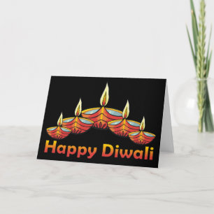 Cartão Happy Diwali Deepas Greeting Card