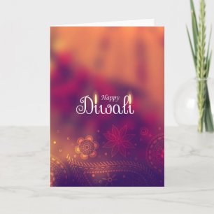 Cartão Happy Diwali Deepawali Festival Indiano de Luzes