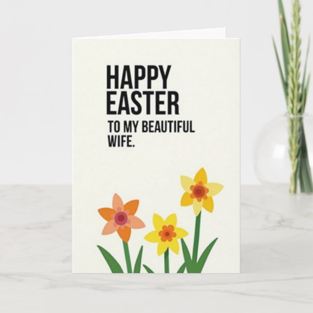 Cartão Happy Easter Beautiful Wife Card (Frente)