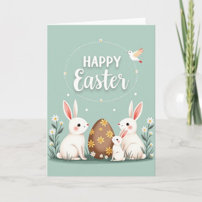 Cartão Happy Easter Bunny Family Card (Frente)