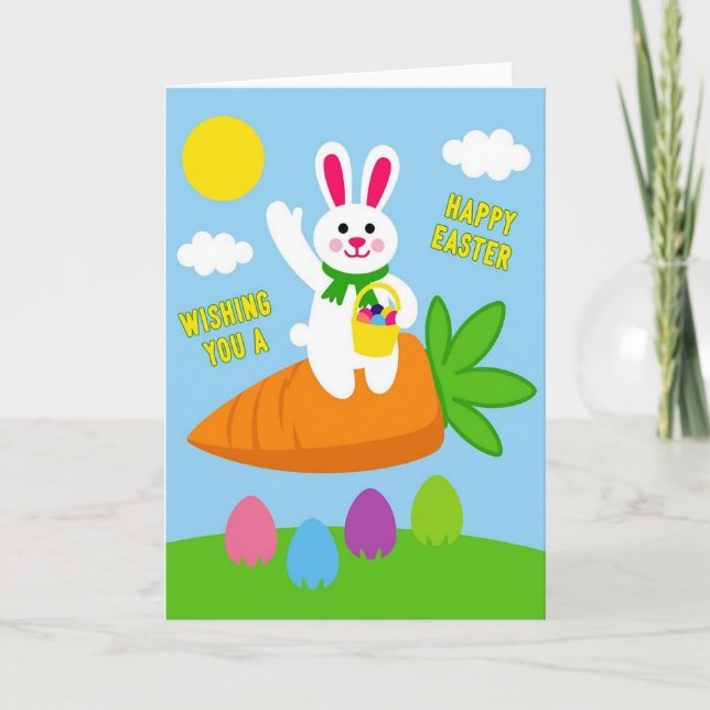 Cartão Happy Easter Bunny Wave Card (Frente)