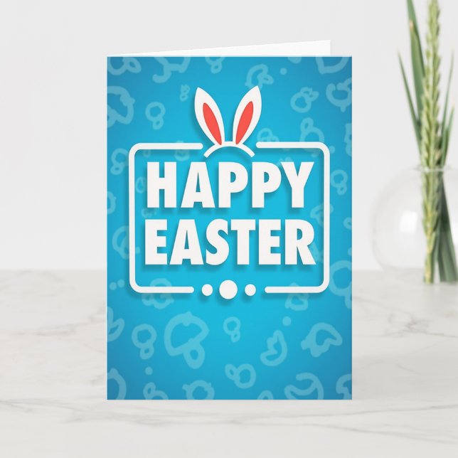 Cartão Happy Easter Cute Bunny Card (Frente)