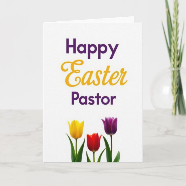 Cartão Happy Easter Pastor Card (Frente)