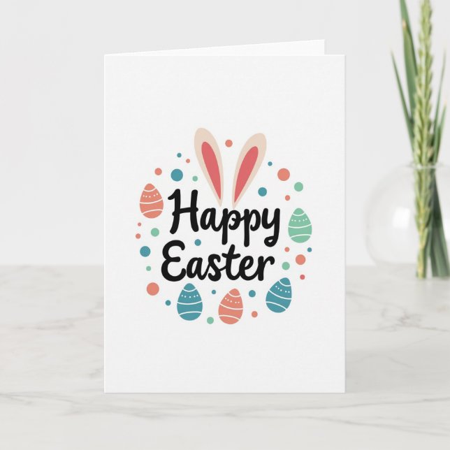 Cartão Happy Easter Rabbit Ears Card (Frente)