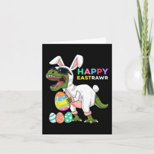 Cartão Happy Eastrawawt Rex Easter Bunny Dinosaur Egs Bo
