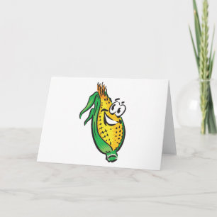 Cartão happy face corn on the cob