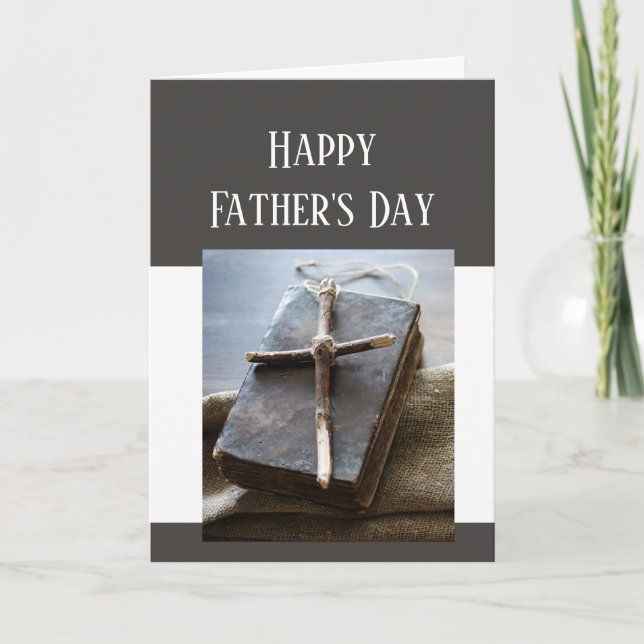 Cartão Happy Father's Day Bible Cross Love Respect  (Frente)