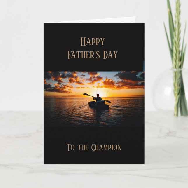 Cartão Happy Father's Day Boating Kayaking (Frente)
