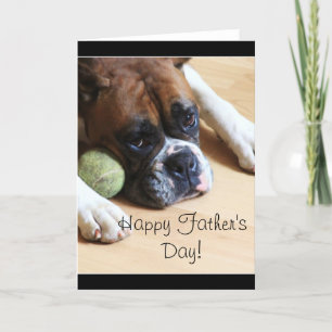 Cartão Happy Father's Day Boxer Dog Greeting Card