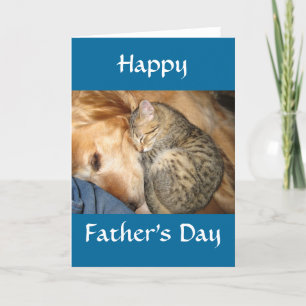 Cartão Happy Father's Day - Cat and Dog