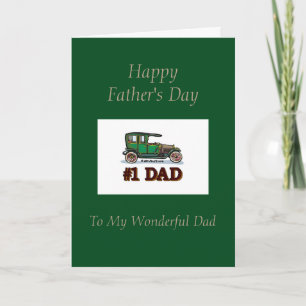 Cartão Happy Fathers Day Dad - Antique Car