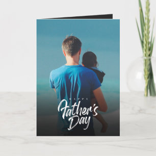 Cartão Happy Father's Day Elegant Custom Photo , Dad love