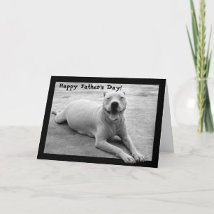 Cartão Happy Father's Day pitbull greeting card