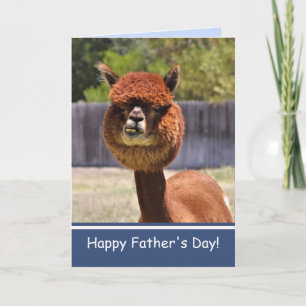 Cartão Happy Father's Day with funny Alpaca!