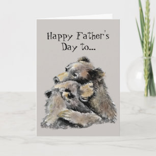 Cartão Happy Father's Day World's Best Bear Hugger
