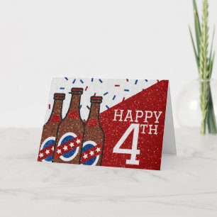 Cartão Happy Fourth Of July Glitter Card