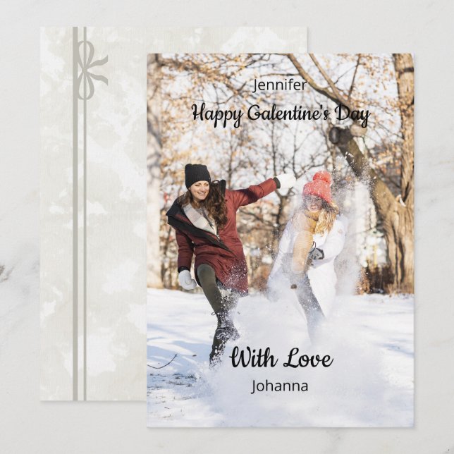 Cartão Happy Galentine’s Day Custom Photo - Best Friends (Frente/Verso)