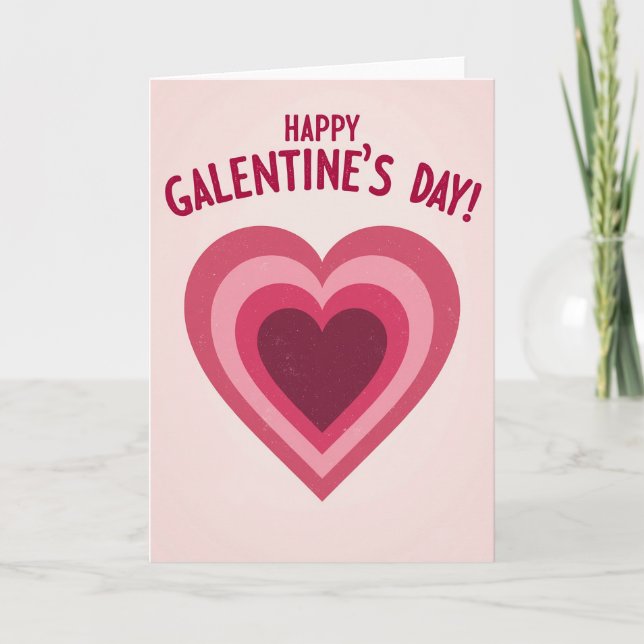 Cartão Happy Galentines Day Layered Heart Card (Frente)