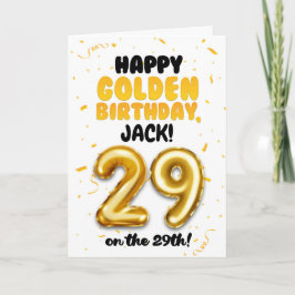 Cartão Happy Golden Birthday, 29th Birthday Card