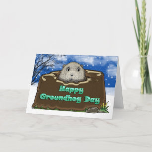 Cartão Happy Groundhog Day,