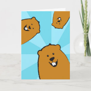 Cartão Happy Groundhog Day Illustrated Greeting Card