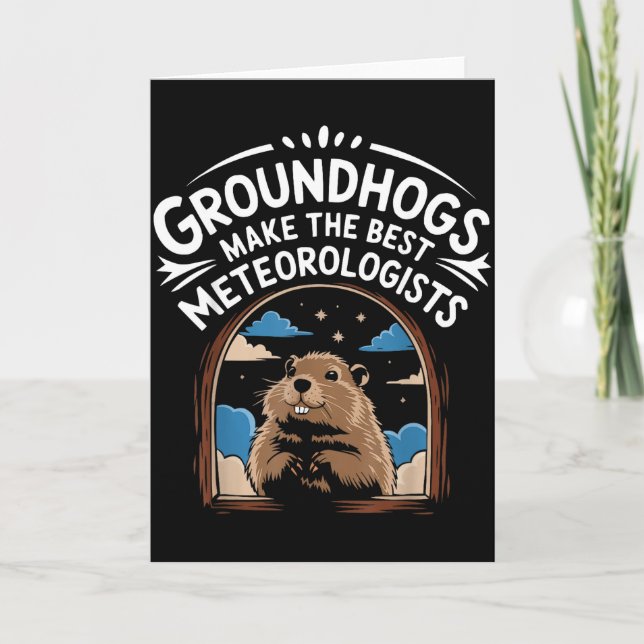 Cartão Happy Groundhog Day Woodchuck Animal Groundhog Lov (Frente)