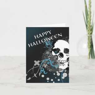 Cartão happy halloween hi-fi skull